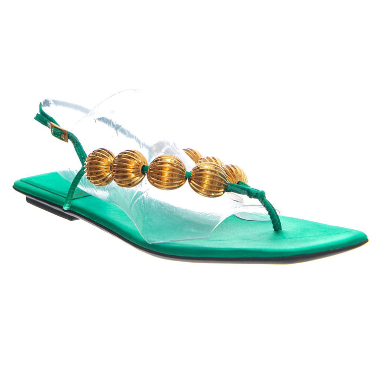 YUCATAN GREEN SATIN GOLD - Sandalo Donna Verde JCSJC-1119-3-5-GRNST . JEFFREY CAMPBELL 