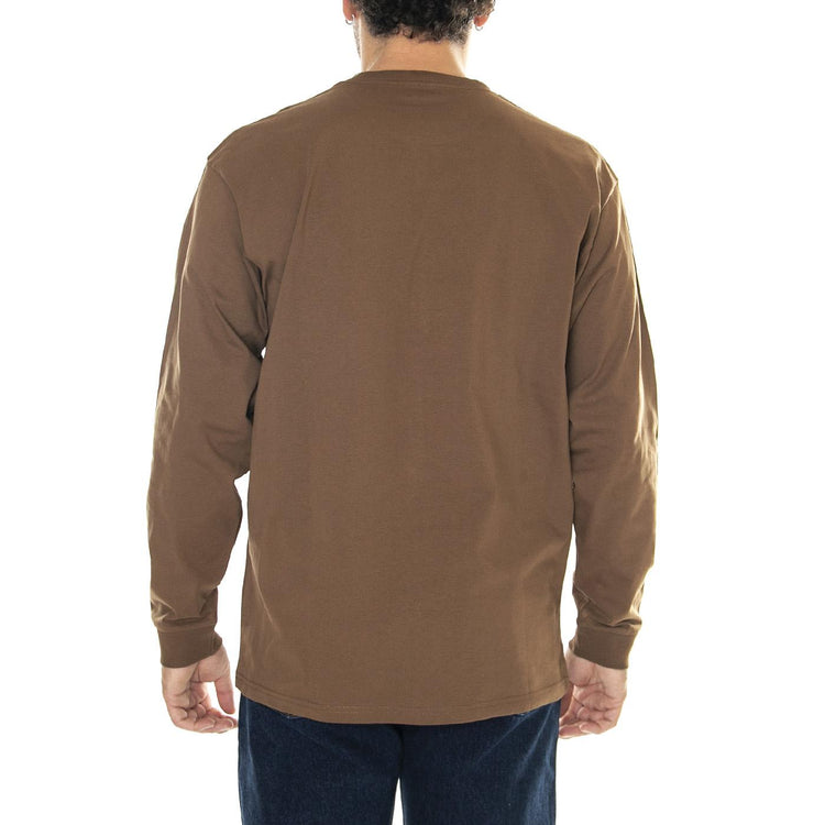 L/S Pocket T-Shirt Tamarind / Gold - Maglietta Girocollo Maniche Lunghe Uomo Marrone I026392.1R0XX  CARHARTT WIP 