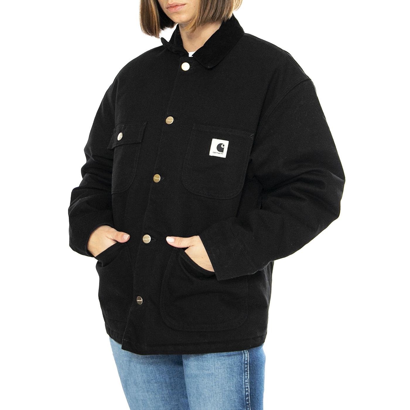 W' OG Michigan Coat Black / Black rinsed - Giacca Donna Nera I032235.00E02  CARHARTT WIP 