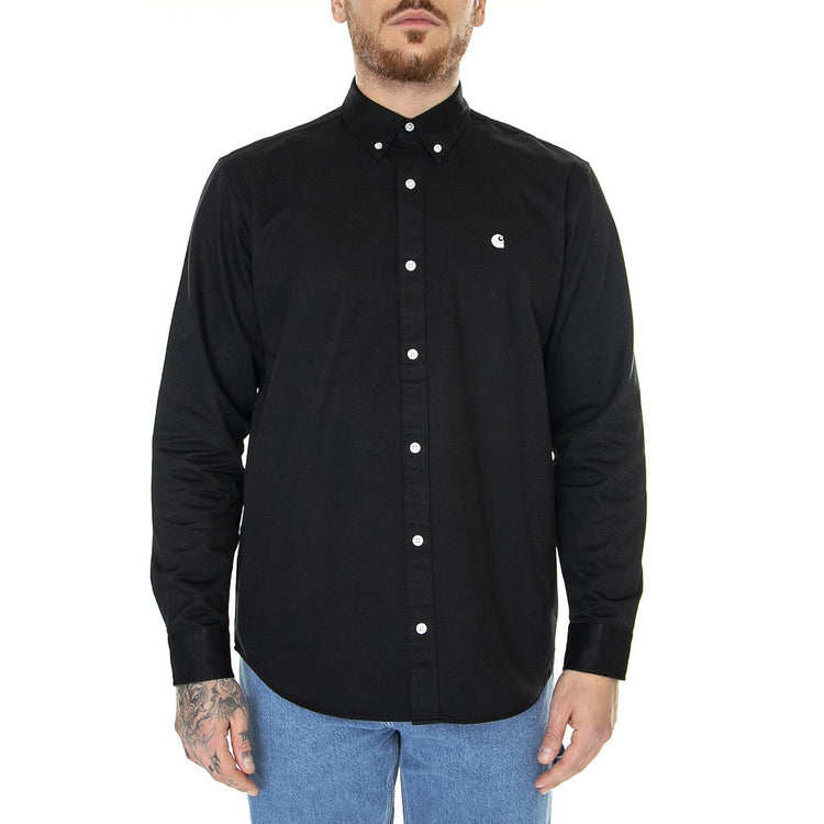 L/S Madison Shirt Black / White - Camicia Uomo Nera I023339-0D2XX  CARHARTT WIP 