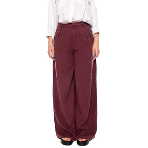 PANTALÓN WIDE LEG MARRÓN - Pantaloni Larghi Donna Marroni 61W/41233 BRW WILD PONY 