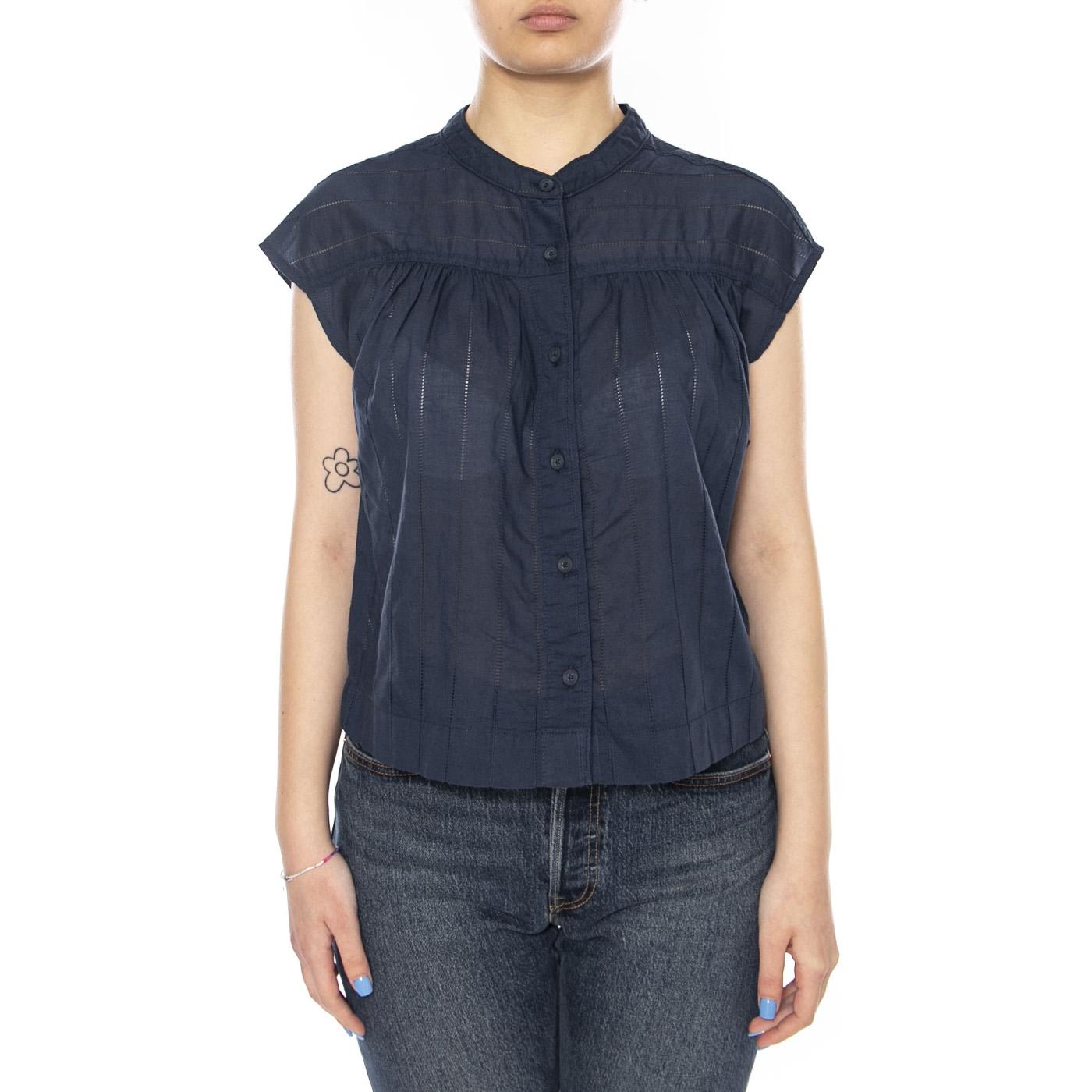DROP SHOULDER SHIRT NAVY - Top Donna Blu 112378148 BL WRANGLER 