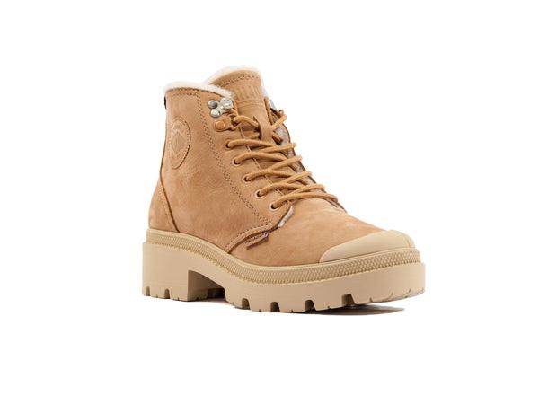 Pallabase Nbk Zip Wl Ochre Tan - Scarpe Stringate Profilo Alto Donna Marroni PAS98867-223-M  PALLADIUM 