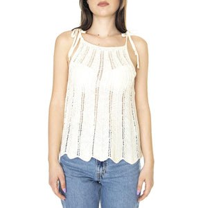 W' Top de Crochet con Tirantes Blanco - Top Donna Bianco 31W/70201  WILD PONY 