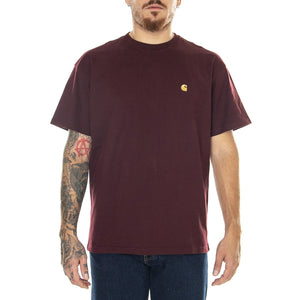 S/S Chase T-Shirt Amarone / Gold - Maglietta Girocollo Uomo Bordeaux I026391.1QYXX  CARHARTT WIP 