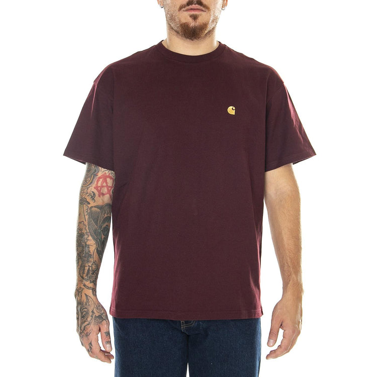 S/S Chase T-Shirt Amarone / Gold - Maglietta Girocollo Uomo Bordeaux I026391.1QYXX  CARHARTT WIP 