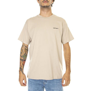 S/S Script Embroidery T-Shirt Wall / Black - Maglietta Girocollo Uomo Beige I030435-AWXX  CARHARTT WIP 