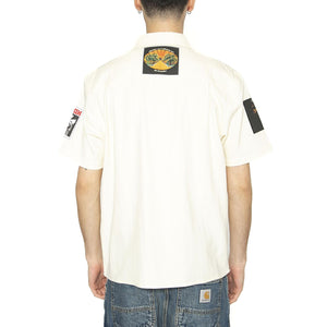 Stax Patches Button Up Natural - Camicia Maniche Corte Uomo Bianca BU00235-NATUR  HUF 
