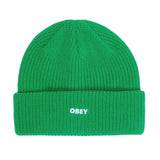 Future Beanie Fern Green - OBEY Herren-Strickmütze in Grün mit Rippstrickbündchen