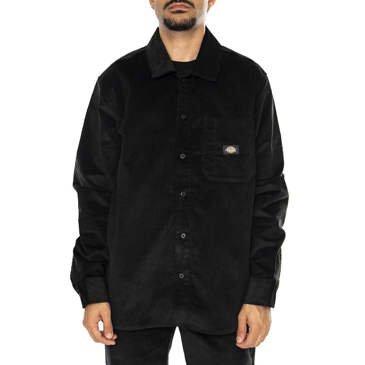 Corduroy Shirt LS Chocolate Black - Camicia in Velluto Uomo Nera DK0A8652BLK1  DICKIES 
