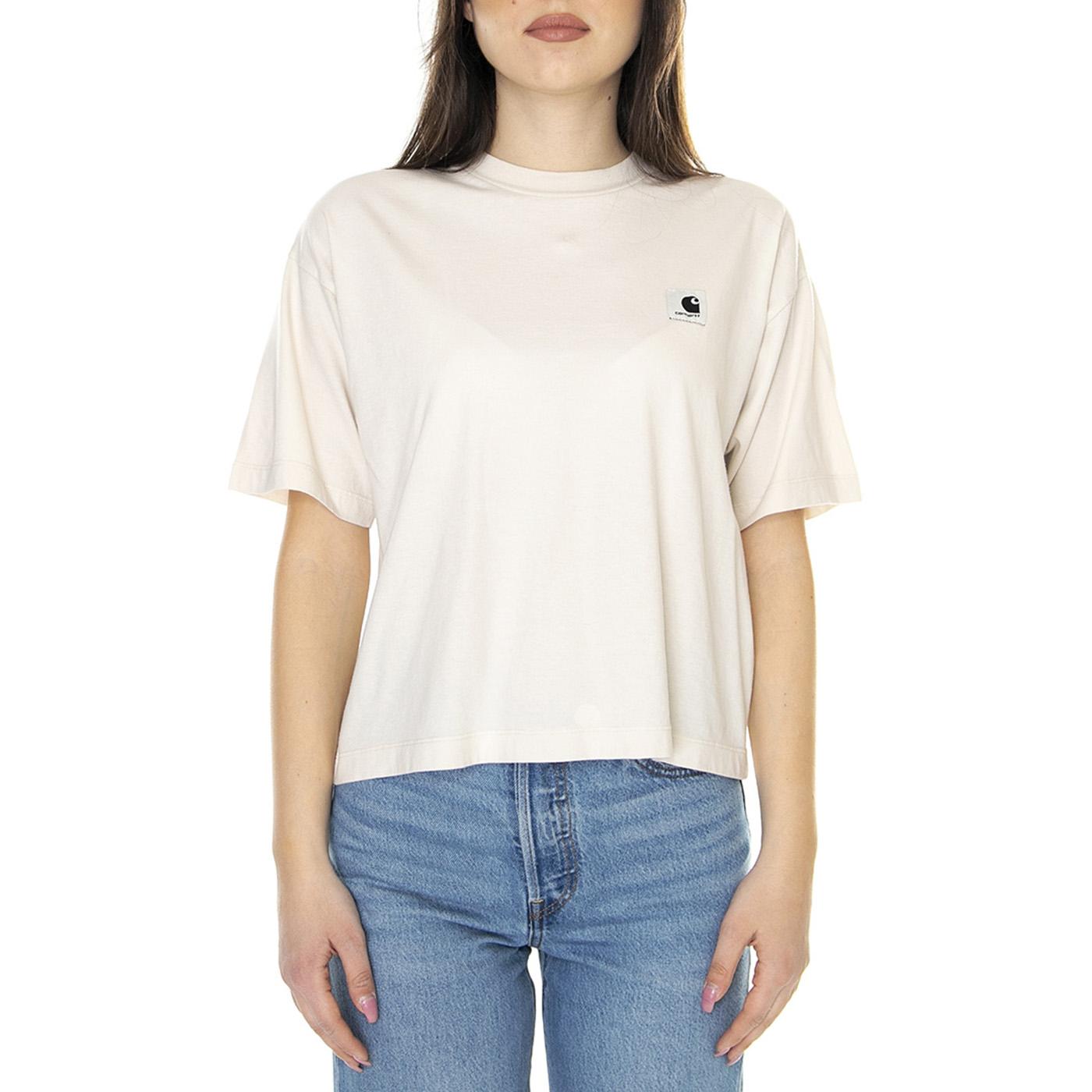 W' S/S Nelson T-Shirt Natural Garment Dyed - Maglietta Girocollo Donna Beige I029647-05GD  CARHARTT WIP 