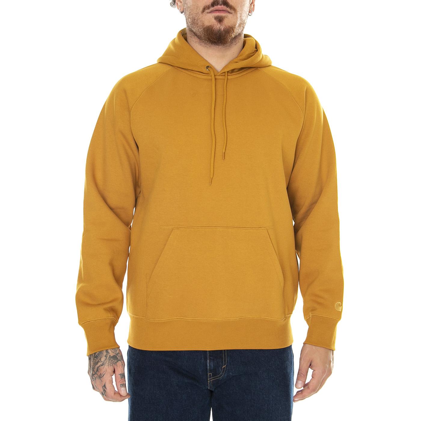 M' Hooded Chase Sweat Buckthorn / Gold - Felpa con Cappuccio Uomo Giallo Ocra I026384.1QZXX  CARHARTT WIP 