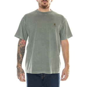 S/S Vista T-Shirt Smoke Green / Garment Dyed - Maglietta Girocollo Uomo Verde I030780.1NDGD  CARHARTT WIP 