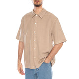 Rhys_MS Shirt Sand Grey - Kurzarmhemd Herren Beige Herren ELVINE