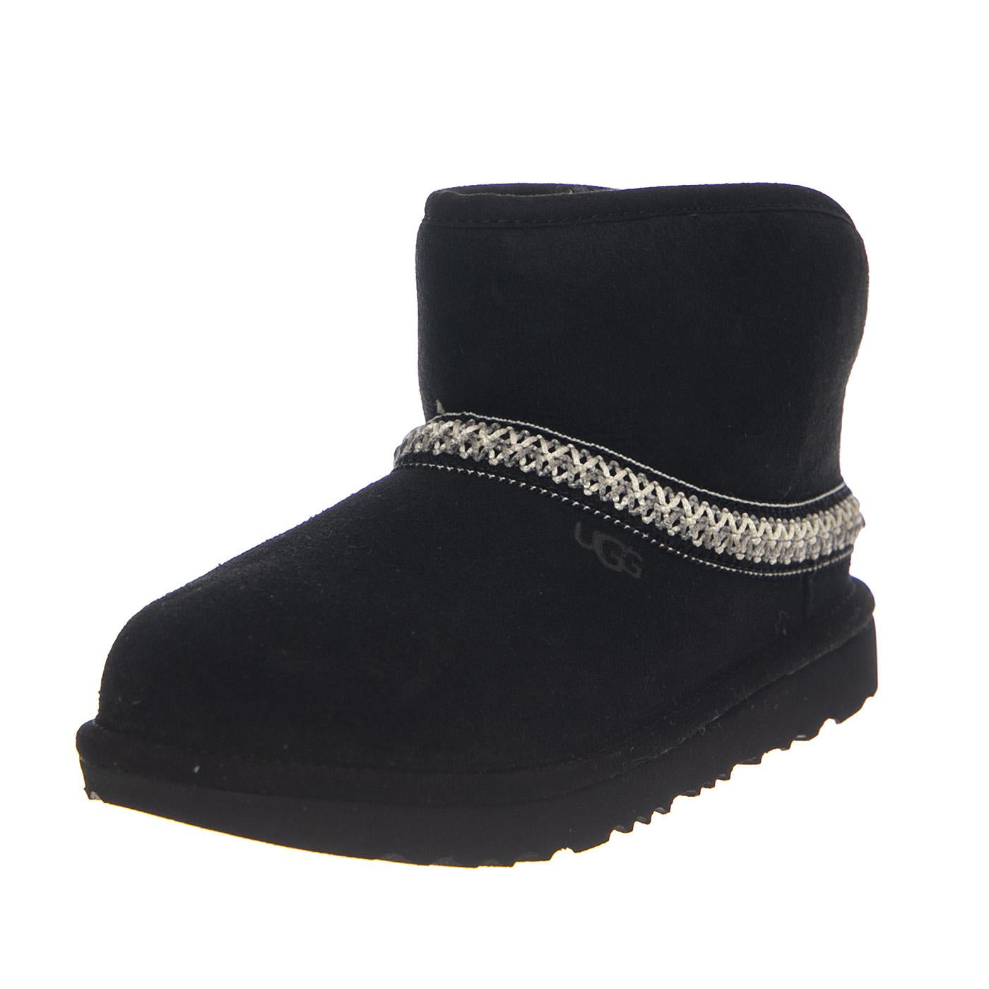 K Classic Mini Crescent Black - Stivali Bambini Neri UGKCLMCRBK1157697K  UGG 