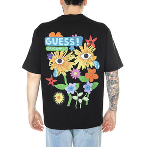 M' Go Earth Day Planet Tee White Jet Black A996 - Maglietta Girocollo Uomo Nera M3GI65KBQN2-JBLK  GUESS ORIGINALS 