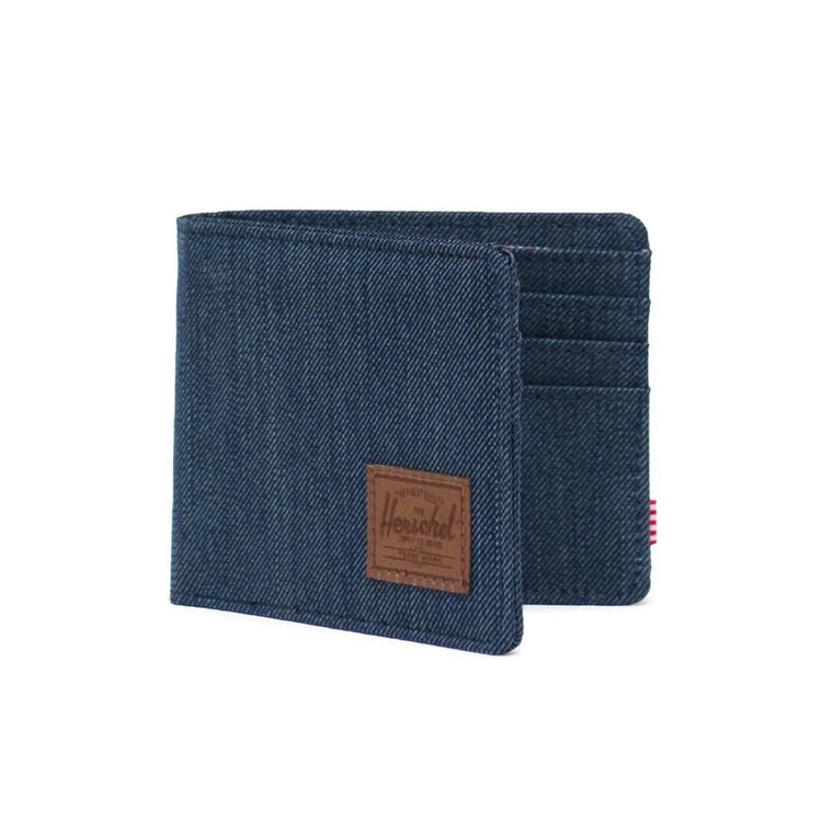 Roy Rfid Indigo Denim Crosshatch / Saddle Brown - Portafogli Denim Jeans Blu 10363-03538-OS  HERSCHEL 