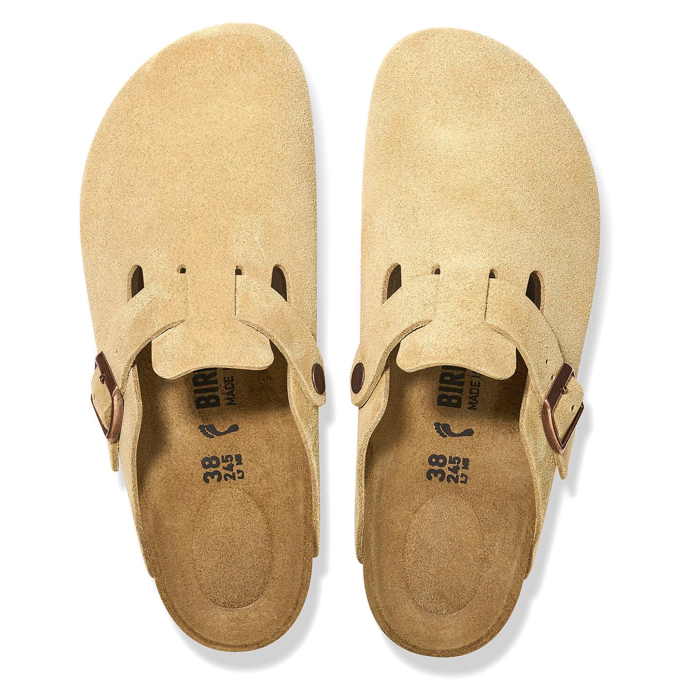 W' Boston Latte Cream, Suede Leather Sandals - Sandali Donna / Uomo Beige 1026164  BIRKENSTOCK 
