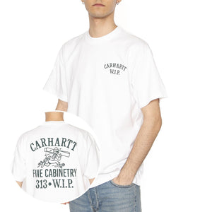 S/S Cabinetry T-Shirt White / Black - Maglietta Girocollo Uomo Bianca I034779.00AXX  CARHARTT WIP 
