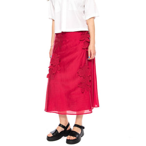 FALDA MIDI FLUIDA FUCSIA - Gonna Lunga Donna Viola 61W/11205 FCS WILD PONY 