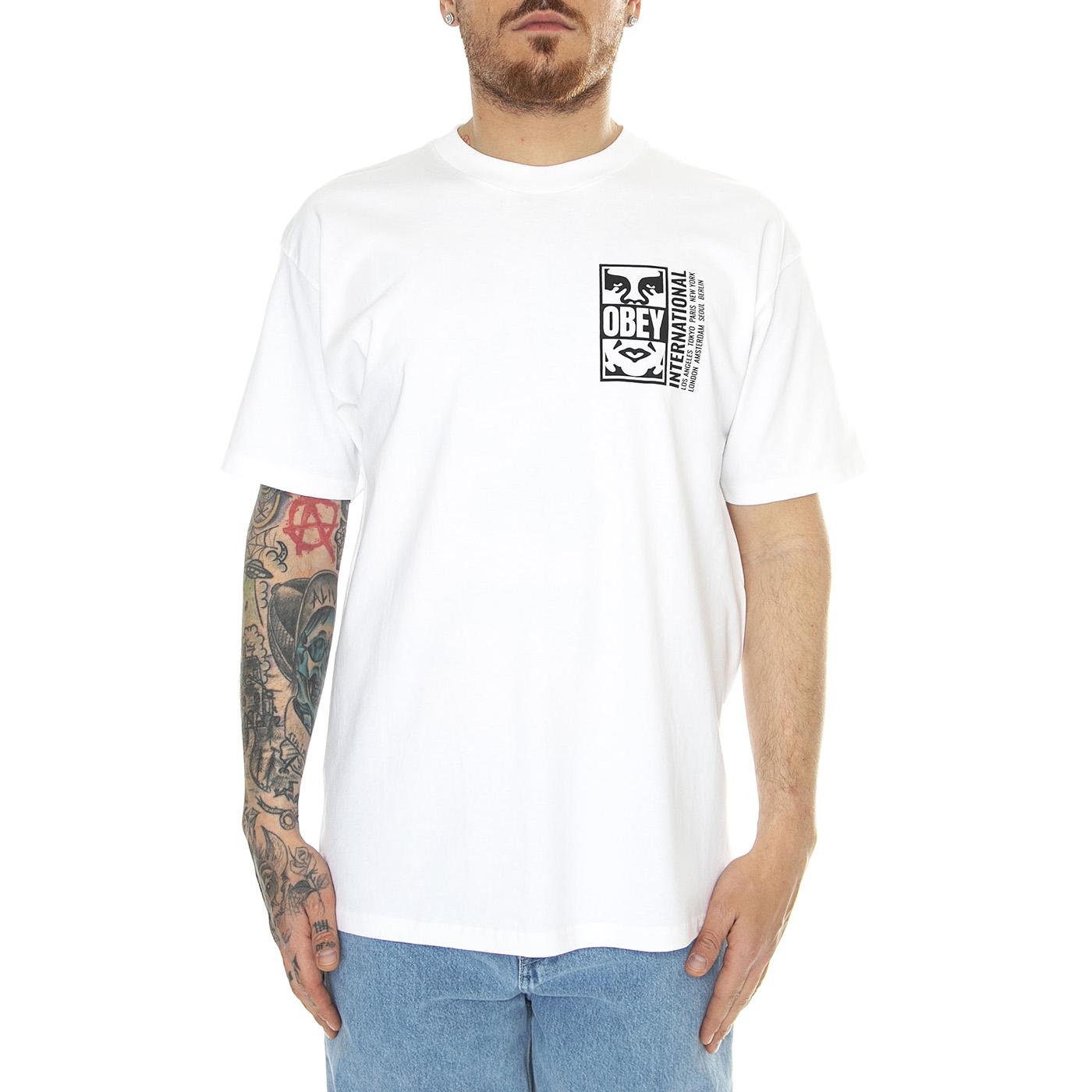 Obey Icon Split Classic Tee White - Maglietta Girocollo Uomo Bianca 165263693-WHT  OBEY 