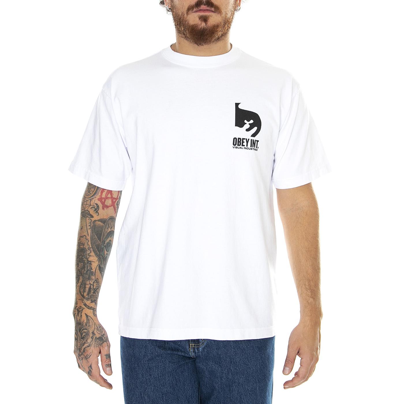 Obey Int. Visual Industries Heavy Weight Classic Box Tee White - Maglietta Girocollo Uomo Bianca 166913553-WHT  OBEY 