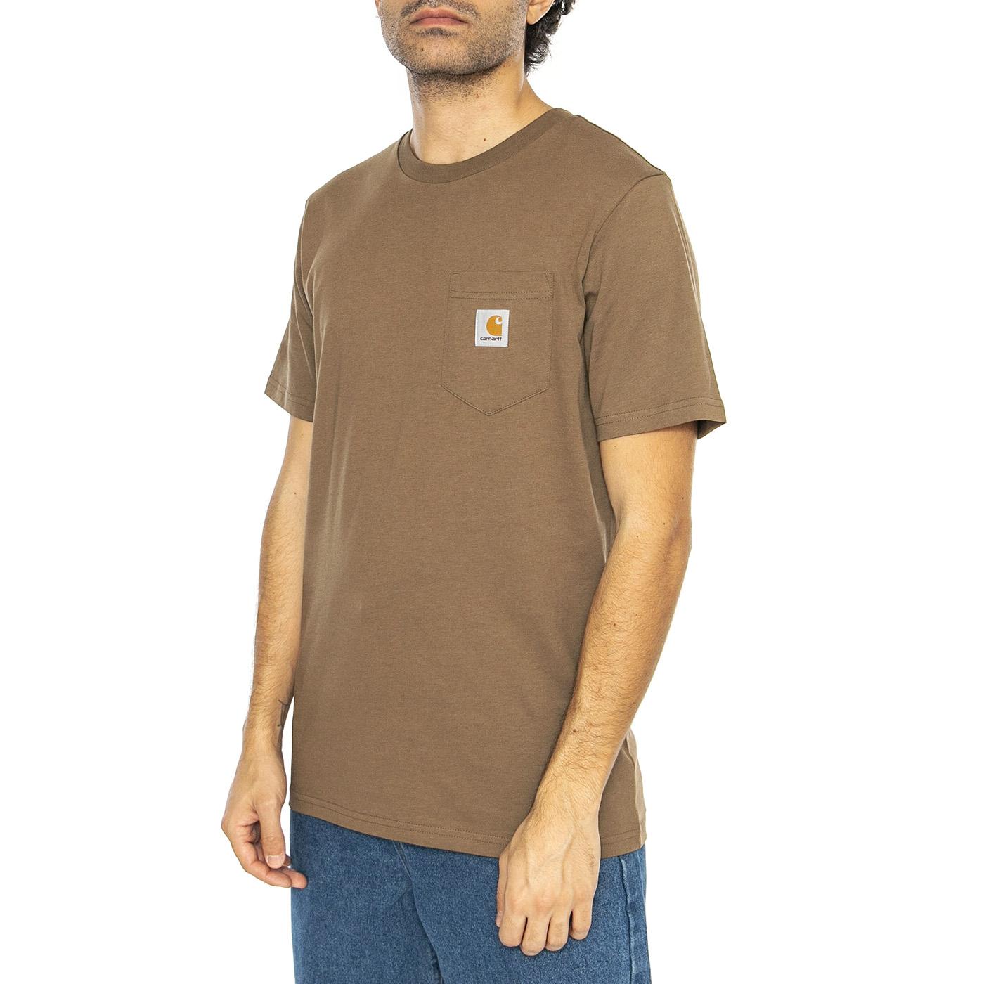 S/S Pocket T-Shirt Coconut - Maglietta Girocollo Uomo Marrone I030434.2LTXX  CARHARTT WIP 