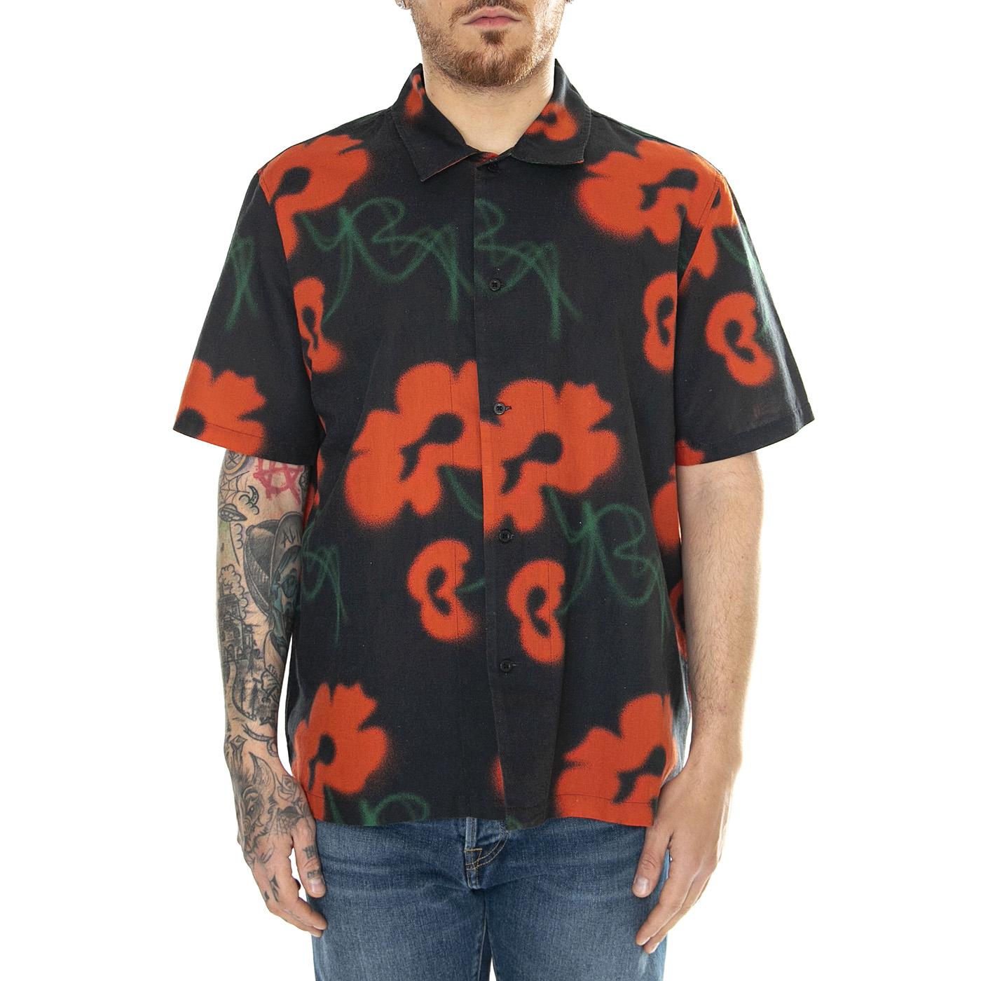 Garden Society Shirt SS Red / Black - Camicia Maniche Corte Uomo Multicolore I033388.60B.67.  EDWIN 