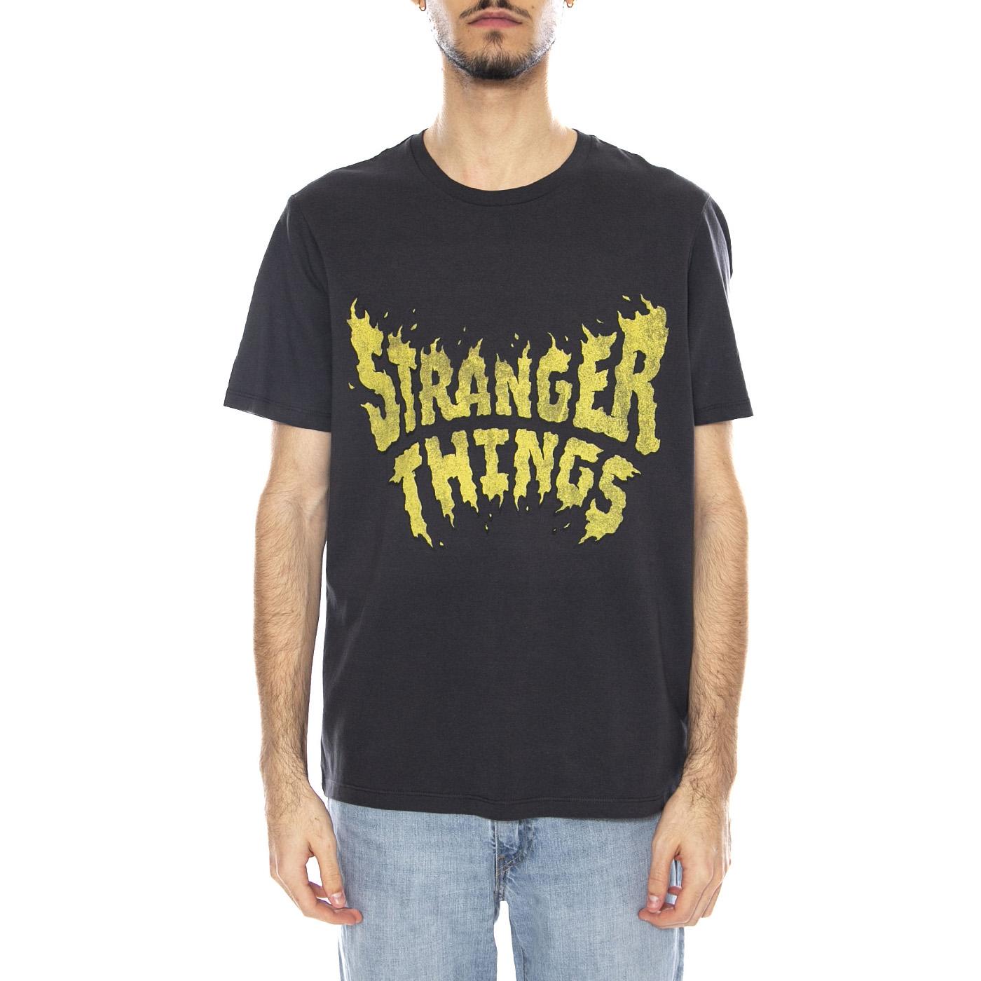 Stranger Things Tee Washed Black - Maglietta Girocollo Uomo Nera 112378547 . WRANGLER 