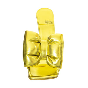 Bow-Down Green Metallic Pu - Sandali con Fiocco Donna Verde Metallizzato JCSJC-932-1-12- GR  JEFFREY CAMPBELL 