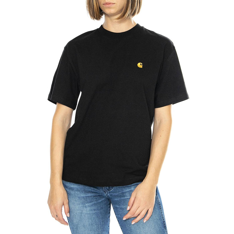 W' S/S Chase T-Shirt Black / Gold - Maglietta Girocollo Donna Nera I033045.00FXX . CARHARTT WIP 