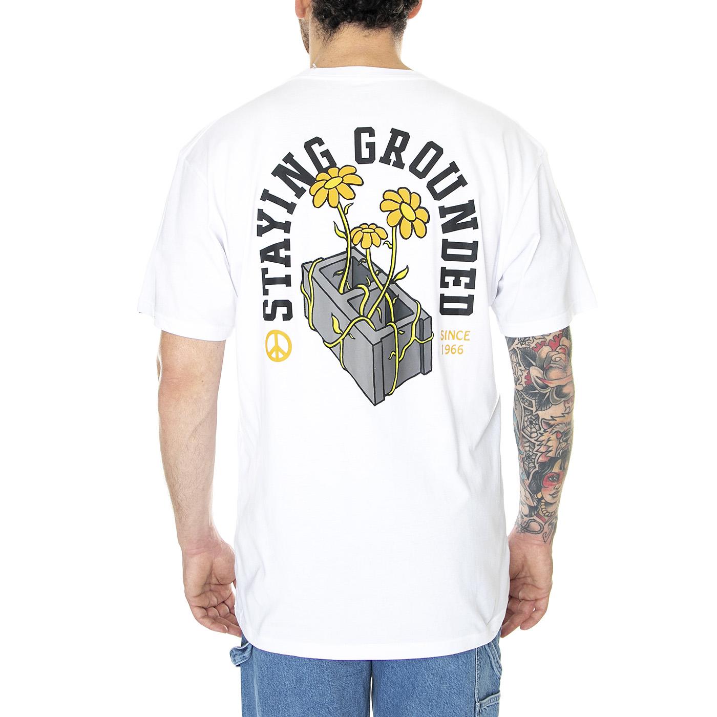 Staying Grounded SS Tee White / Black - Maglietta Girocollo Uomo Bianca VN00003FYB21  VANS 