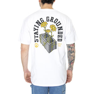 Staying Grounded SS Tee White / Black - Maglietta Girocollo Uomo Bianca VN00003FYB21  VANS 
