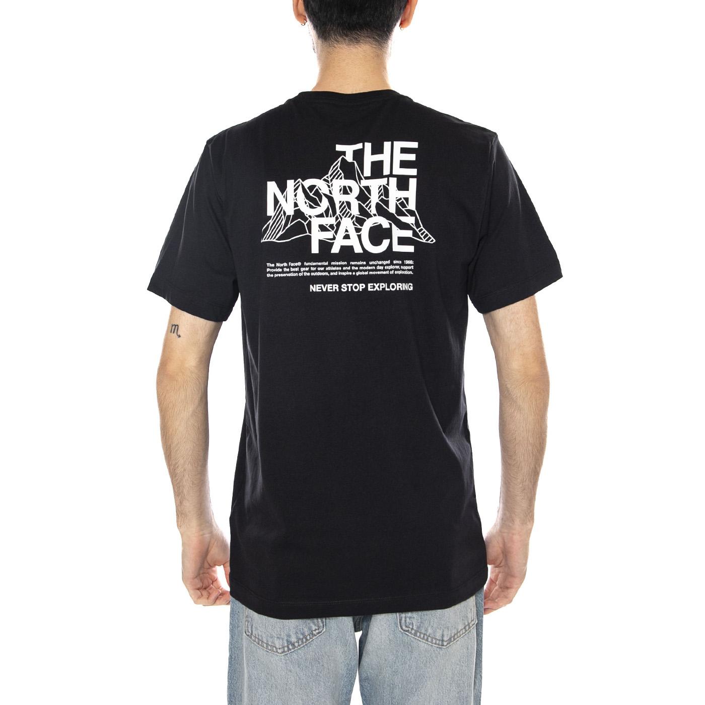 M MNT SKTCH RG SS T - Maglietta Girocollo Uomo Nera NF0A8GUZ JK31 THE NORTH FACE 