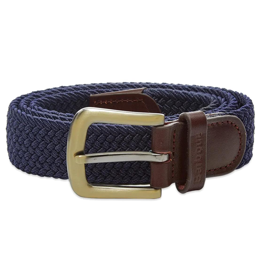Stretch Webbing Leather Belt Navy - Cintura Blu Navy MAC0038-NY31-SS22 . BARBOUR 