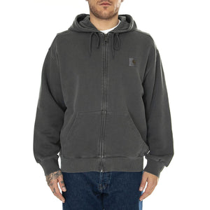 Hooded Nelson Jacket Charcoal /garment dyed - Felpa con Cappuccio Uomo Grigia I033064.98GD  CARHARTT WIP 