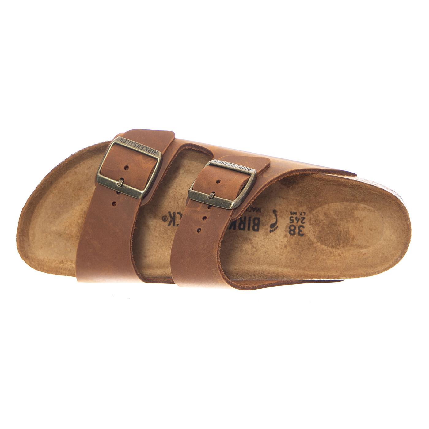 Arizona Oiled Leather Narrow Fit Cognac - Sandali Uomo / Donna Marroni 1028401 CGC BIRKENSTOCK 