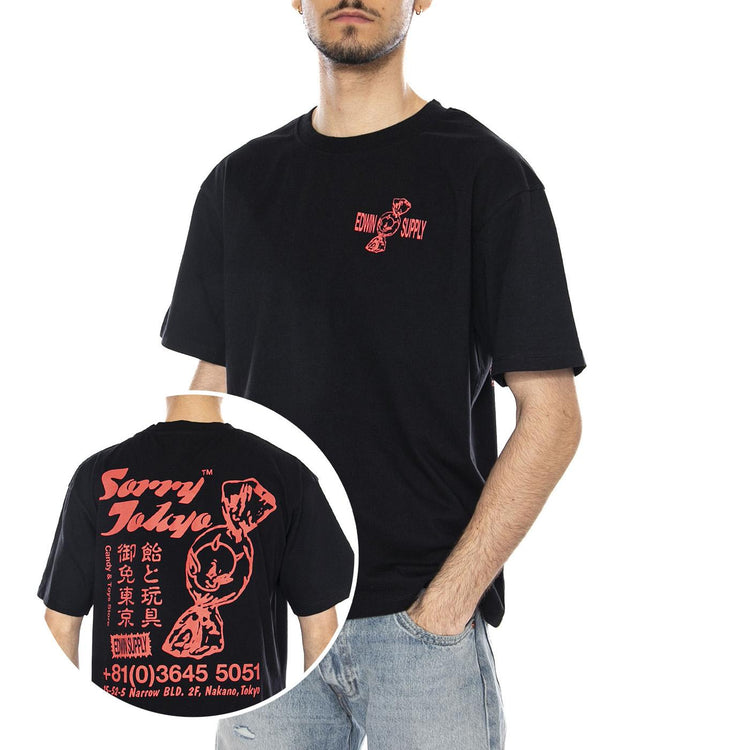 SORRY TOKYO TS - Maglietta Girocollo Uomo Nera I036640.89.67. 89,67 EDWIN 