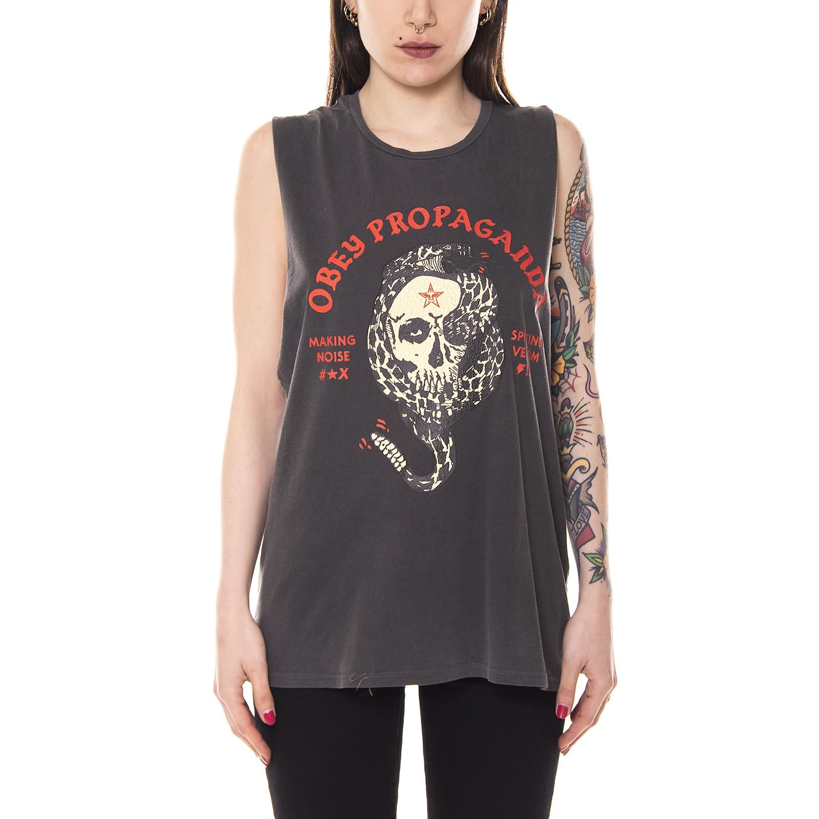 SPITTING VENOM RATTLER MOTO TANK WO S DUSTY BLACK 264621029-DBA  OBEY 
