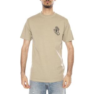 TAMPED SCREAMING HAND T-SHIRT STONE GREY - Maglietta Girocollo Uomo Beige SCA-TEE-13437 SGY SANTA CRUZ 