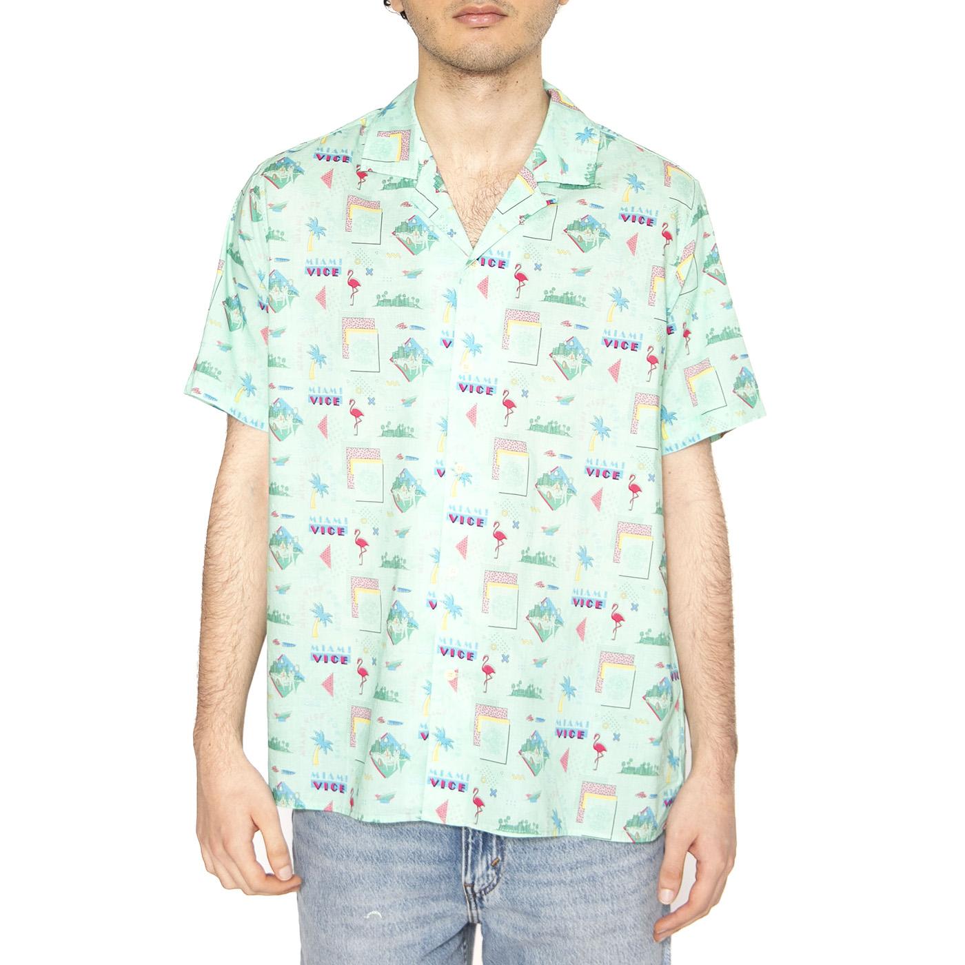 Miami Vice For Life Aloha Shirt - Camicia Maniche Corte Uomo Multicolore 1882-ALOHA  BRAVA FABRICS 