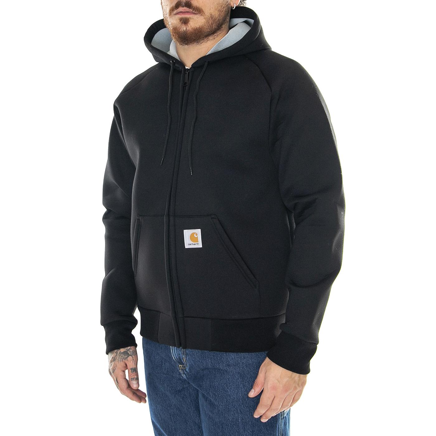 Car-Lux Hooded Jacket Black / Grey - Giacca Invernale Uomo Nera I032935.0GLXX  CARHARTT WIP 