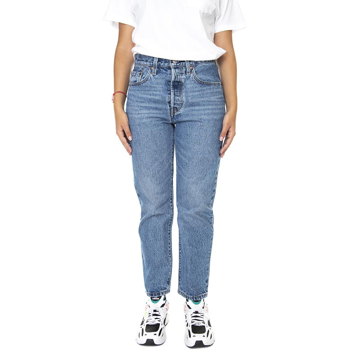 501 Crop Z0625 Medium Indigo Worn In - Pantaloni Denim Jeans Donna Blu 36200-0236  LEVIS 