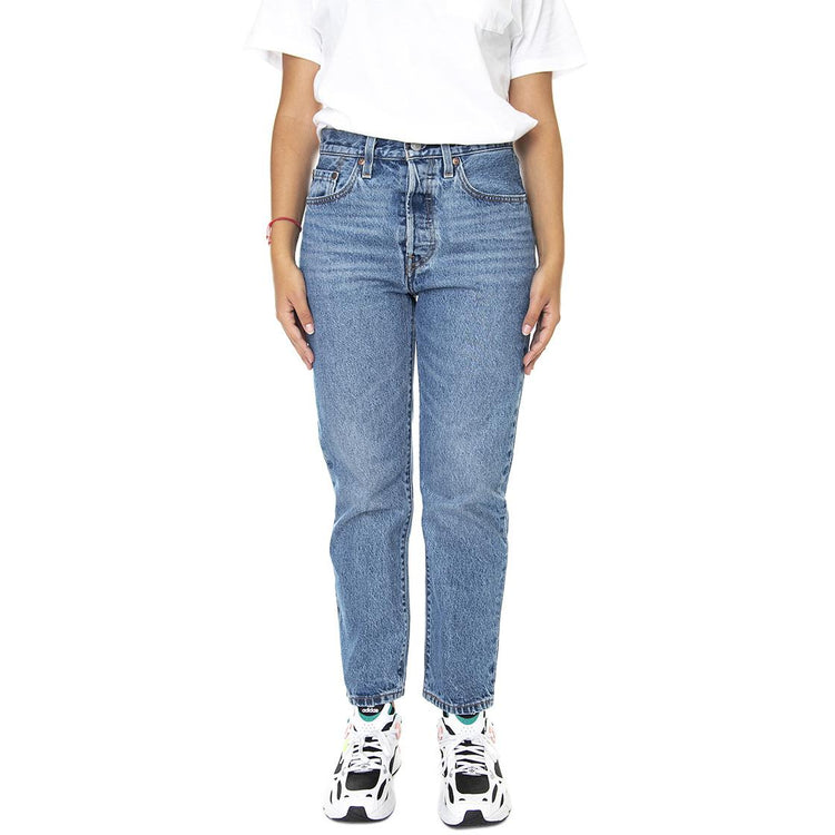 501 Crop Z0625 Medium Indigo Worn In - Pantaloni Denim Jeans Donna Blu 36200-0236  LEVIS 