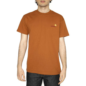 S/S American Script T-Shirt Sienna - Maglietta Girocollo Uomo Arancione I029956.2LWXX  CARHARTT WIP 