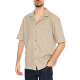 Nilio MS Shirt Stone Green - Kurzarm-Hemd Herren Beige / Grün Herren ELVINE