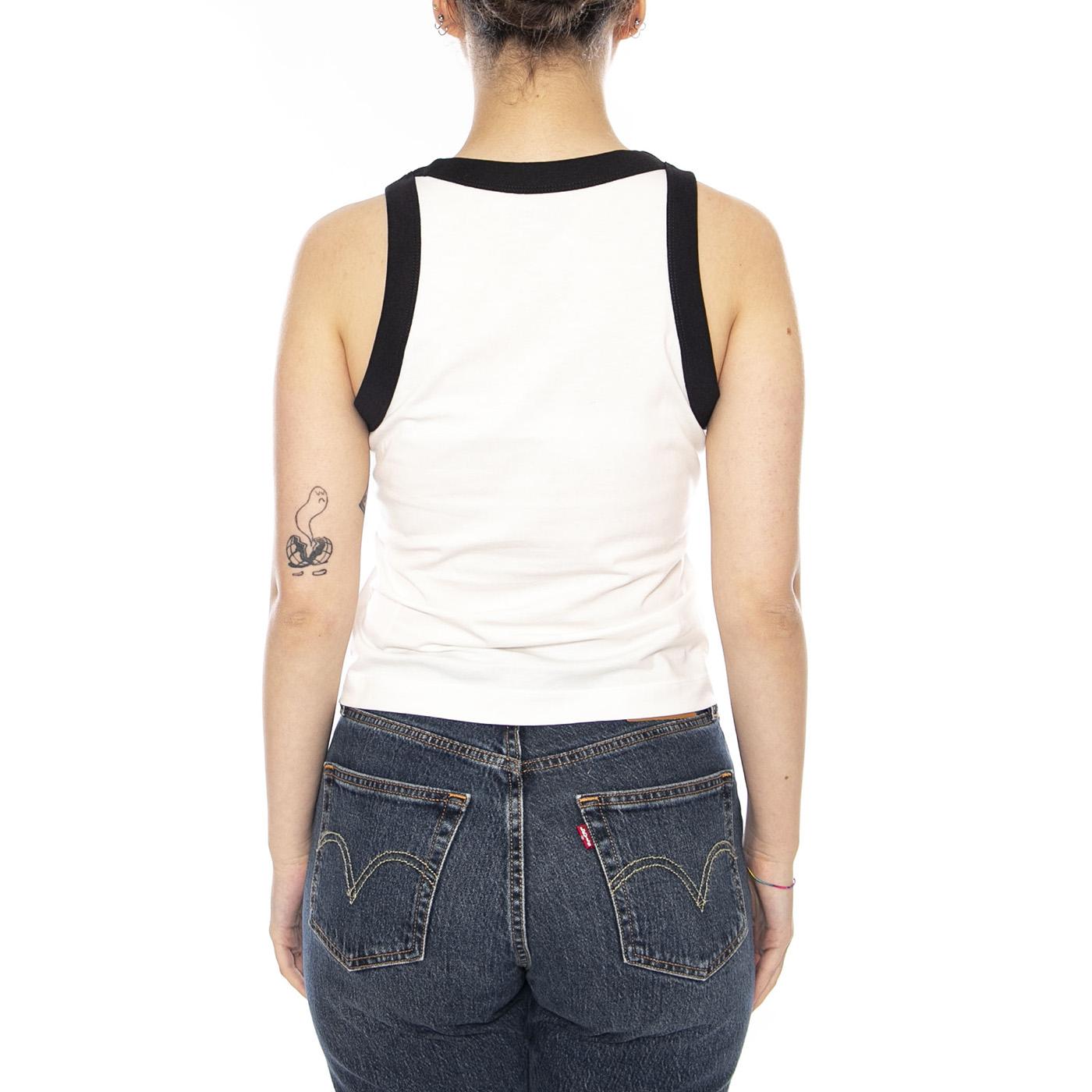 RINGER TANK WORN WHITE - Canotta Donna Bianca 112378429 WHT WRANGLER 