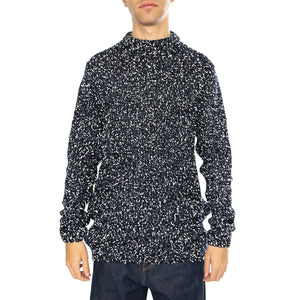 Two Tones Sweater Navy / Navy - Maglione Girocollo Uomo Blu 3085-NAVY  BRAVA FABRICS 