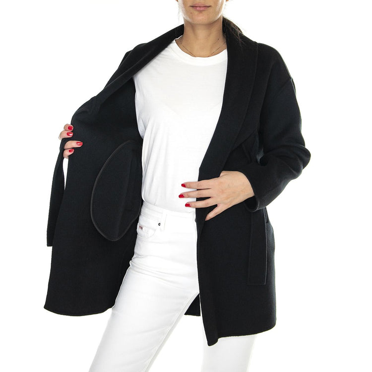 Cappotto Donna Nero Diamante Black Jacket 321SD35021-S3000  ALESSIA SANTI 