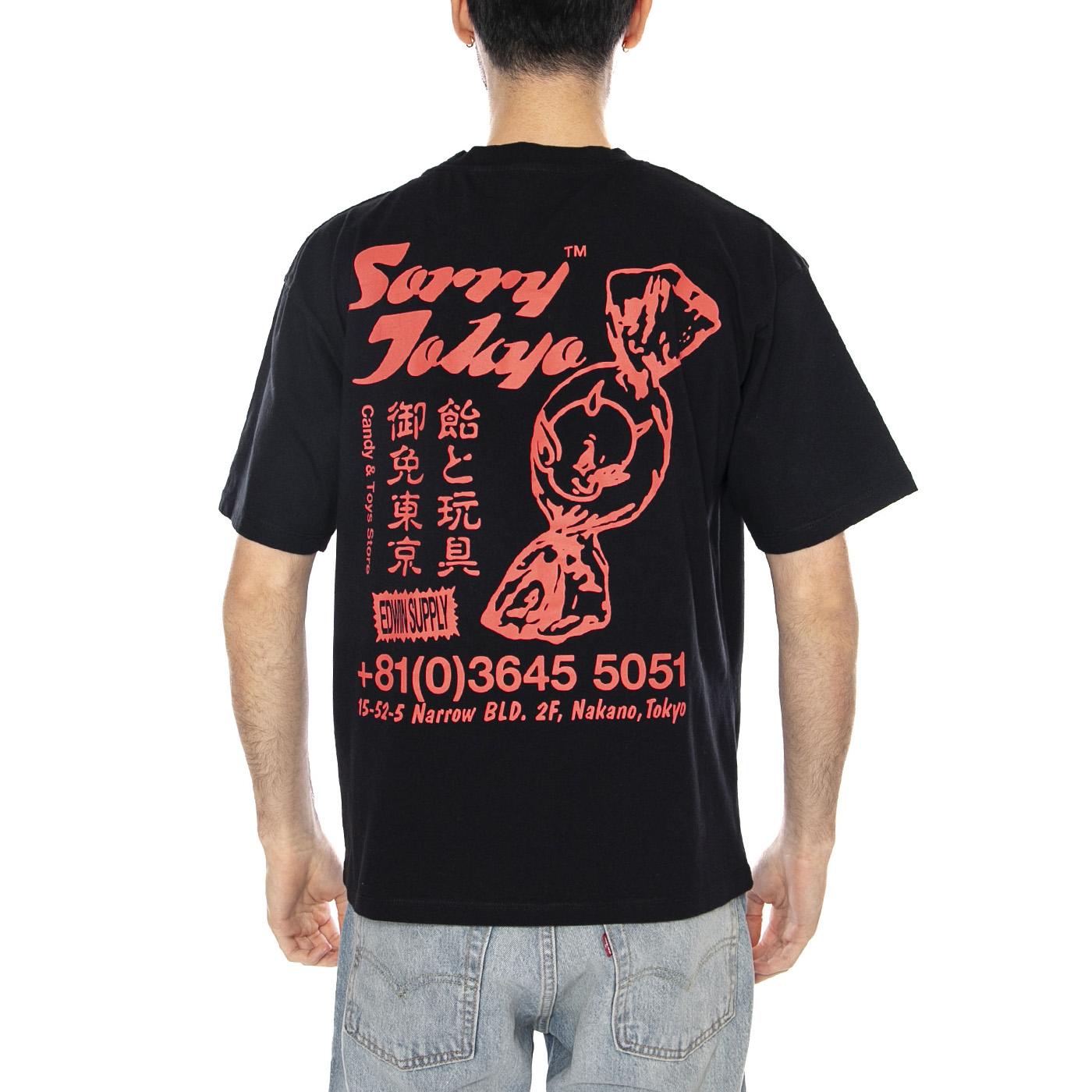 SORRY TOKYO TS - Maglietta Girocollo Uomo Nera I036640.89.67. 89,67 EDWIN 